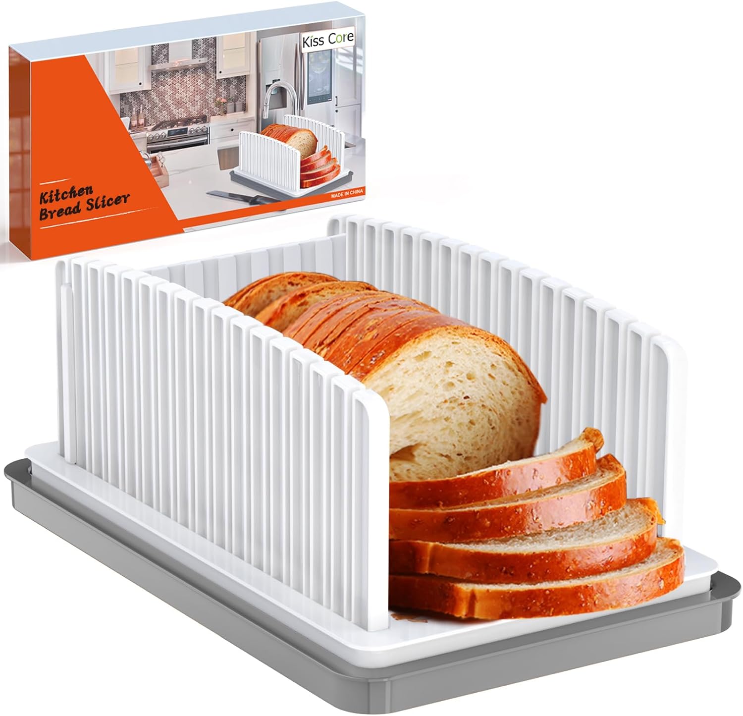 Bread Slicer, Foldable and Compact Bread Slicer, Bread Cutting Tray Bread Slicer, Foldable and Compact Bread Slicer, Bread Cutting Tray